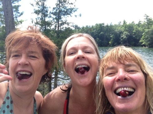 Girls Eating Summer Cherries