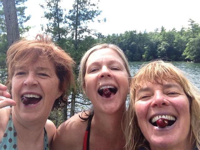 Girls Eating Summer Cherries